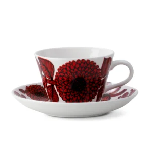 Röd Aster Stig Lindberg kaffekopp
